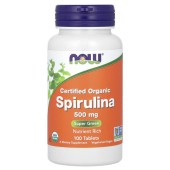 Спіруліна органічна NOW Foods (Spirulina Organic) 500 мг 100 таблеток