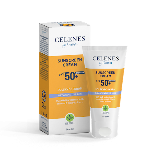 Солнцезащитный крем для сухой и чувствительной кожи SPF 50+ Celenes ...