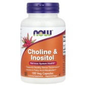 Холін з інозитолом Now Foods (Choline & Inositol) 100 вегетаріанських капсул